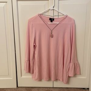 J. Jill Wearever pink knit bell sleeve top size M